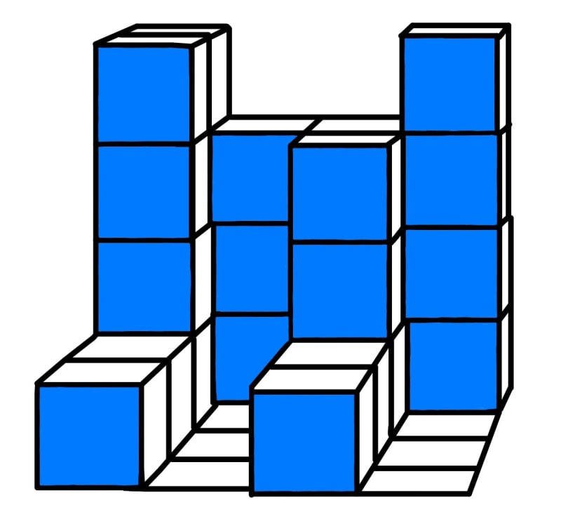 Würfelturm eingefärbt zur Flächenberechnung