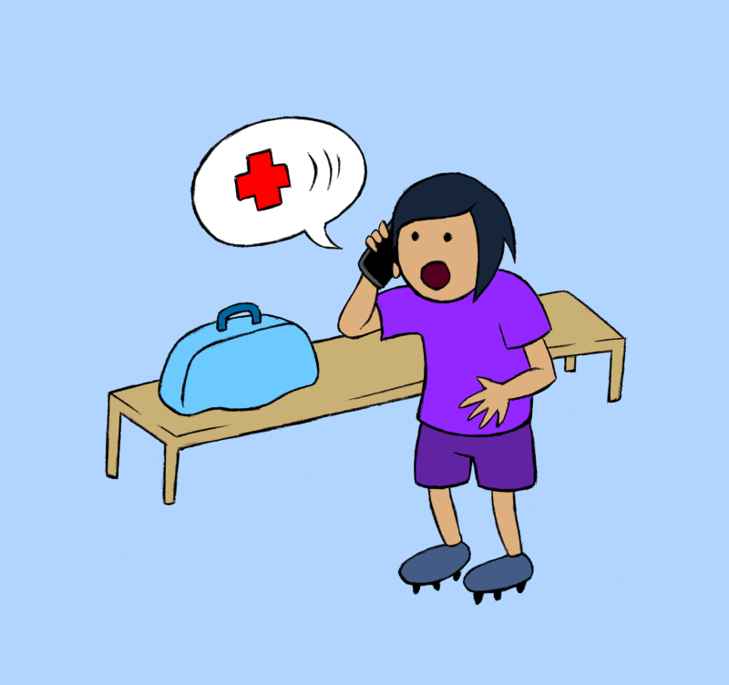 Fußballspielen Notruf 