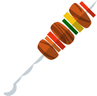 Gemüse-Fleischspieß