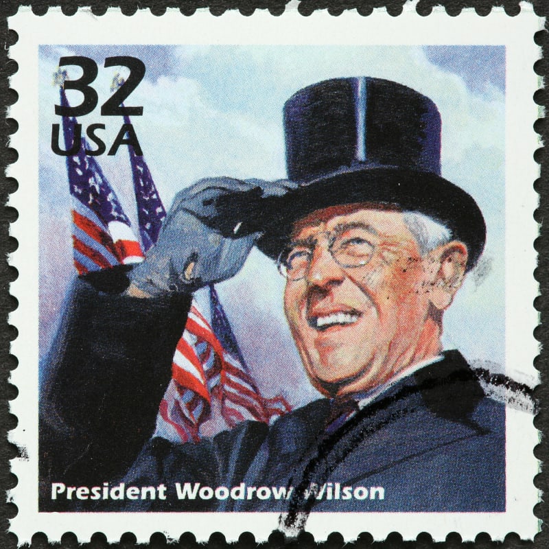 Briefmarke von Präsident Woodrow Wilson